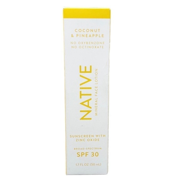 NATIVE Coconut & Pineapple Mineral Face Lotion Sunscreen SPF 30 - 1.7 fl oz NIB - Picture 2 of 10